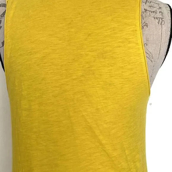 Madewell Womens Blouse Top Size Small Sleeveless V Neckline Yellow Pocket Knit - Picture 5 of 9